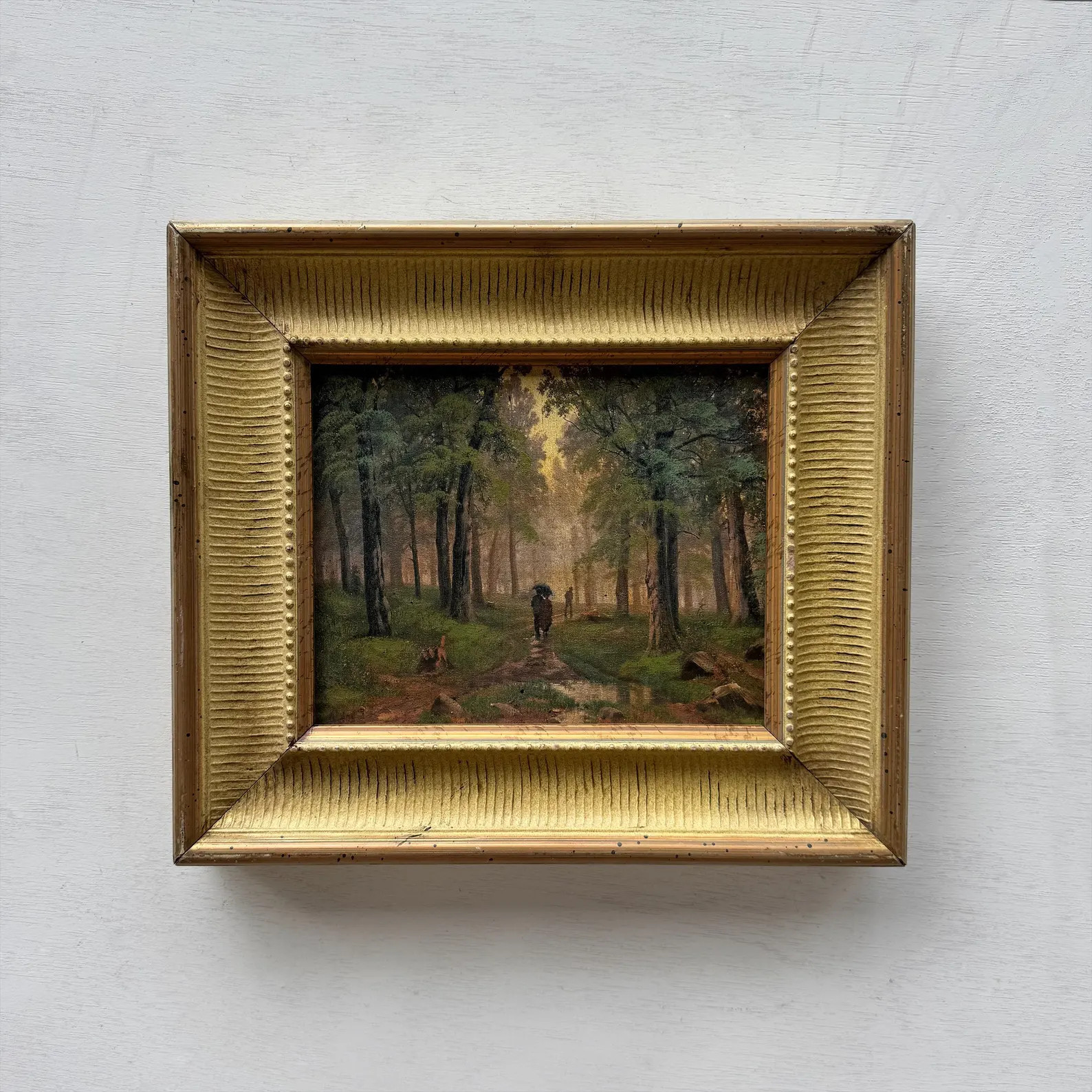 Vintage Romantic Woodland Scene Oil Painting, 20th Century European Landscape Wall Art  37×32cm | Etsy (US)