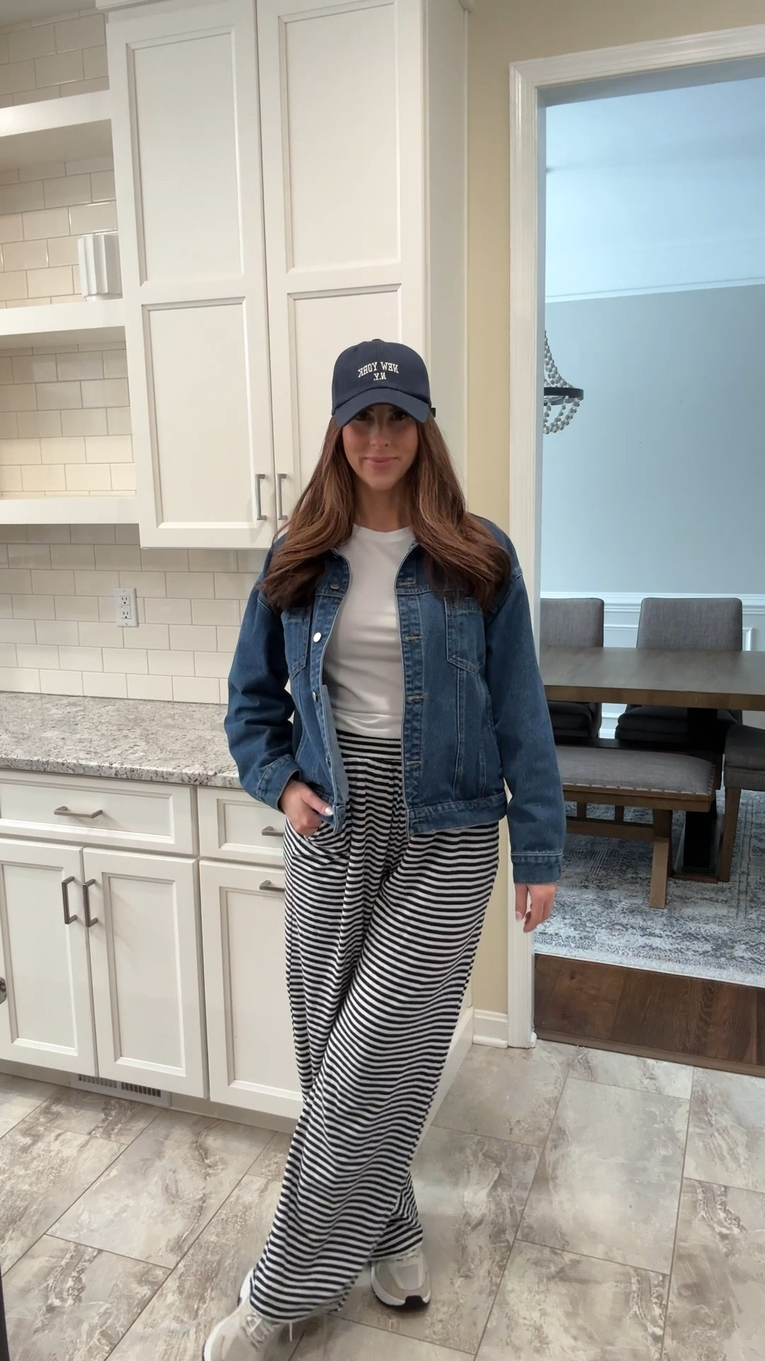 MOM OUTFITS 
Everything is my true to size unless noted!
(For reference: 5’9” | 145 lbs | usually M / 6 | M tall in pants)

Aerie lounge pants – I recommend sizing down one from your TTS.
Denim jacket – I sized up to an L for a more oversized fit.
Ivory Walmart trousers – Wearing my TTS 6, but if you’re in between sizes, size up 1 (they don’t have much stretch).

#LTKTall #LTKootd #LTKSeasonal