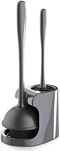MR.SIGA Toilet Plunger and Bowl Brush Combo for Bathroom Cleaning, Gray, 1 Set | Amazon (US)