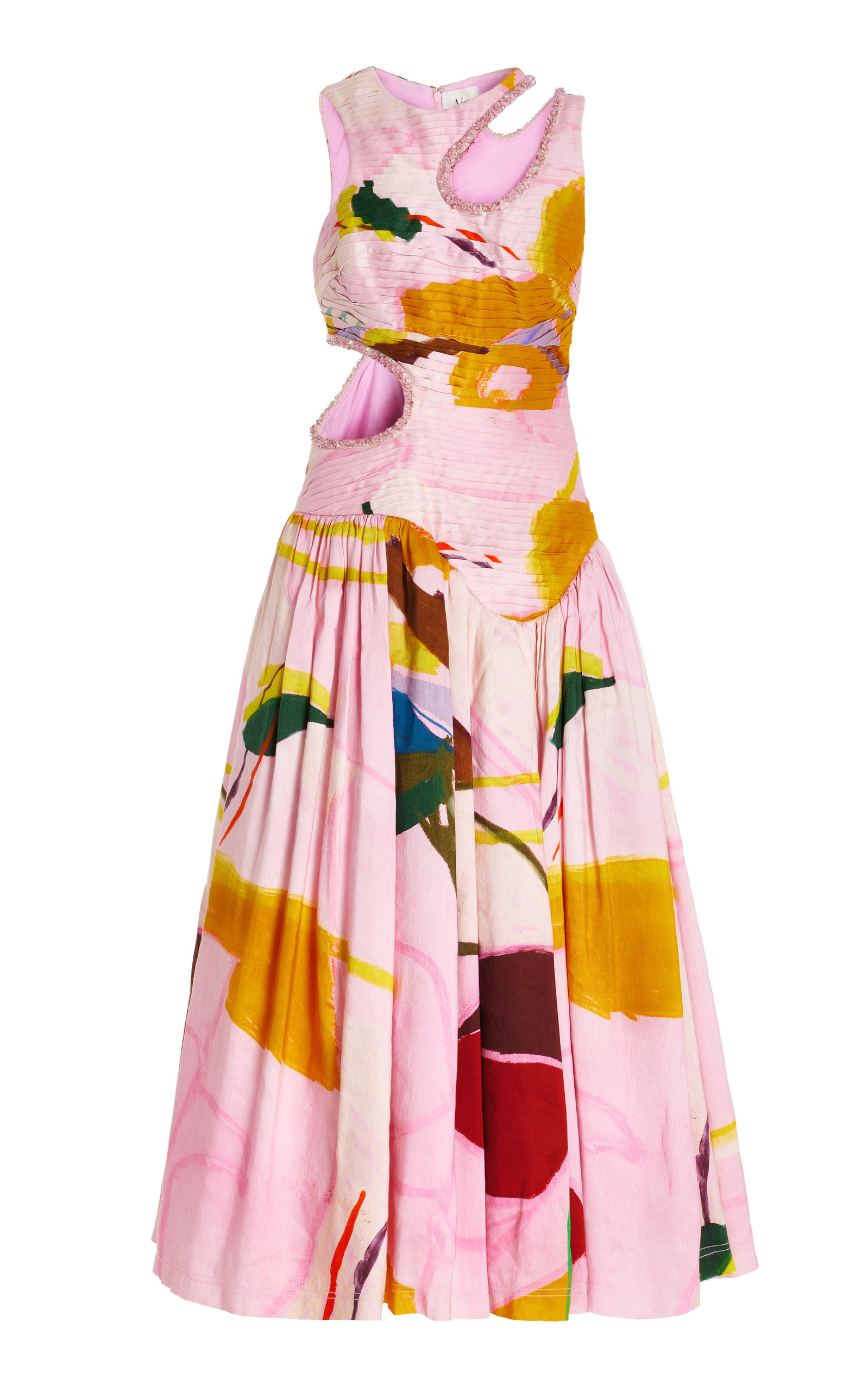 Jolie Cutout Linen-Blend Midi Dress | Moda Operandi (Global)