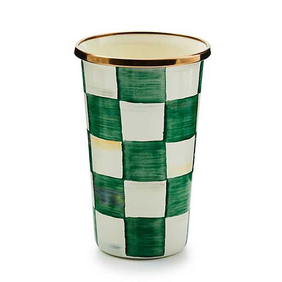Emerald Check 10 Ounce Tumbler | MacKenzie-Childs