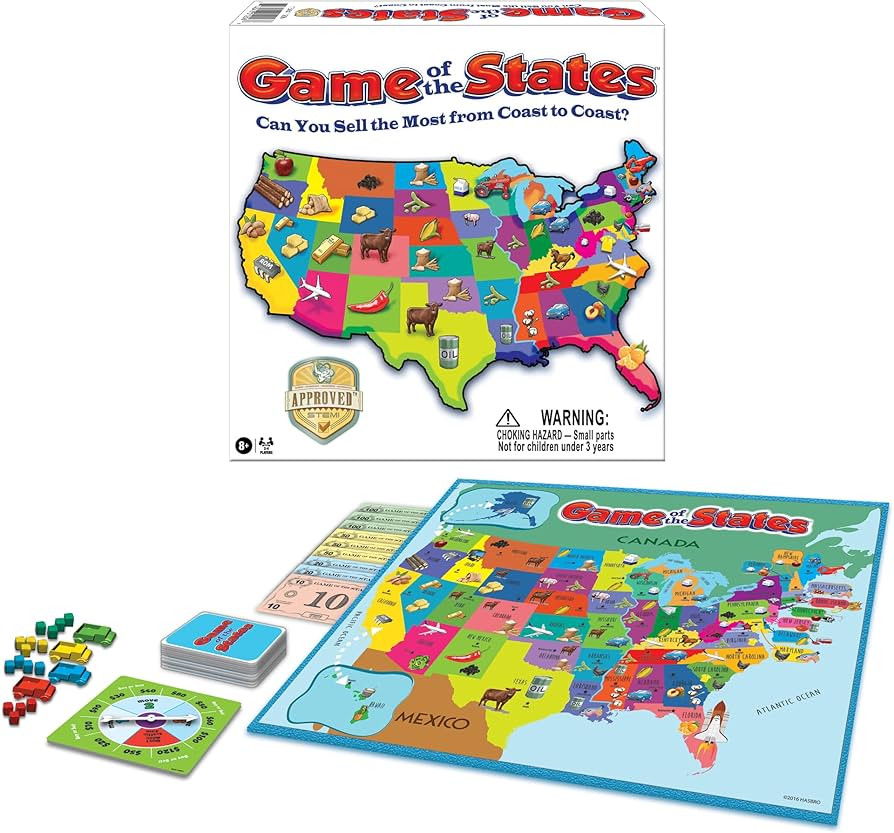 Game of The States with 1970's Original Artwork, by Winning Moves Games USA, Children's Pick Up a... | Amazon (US)