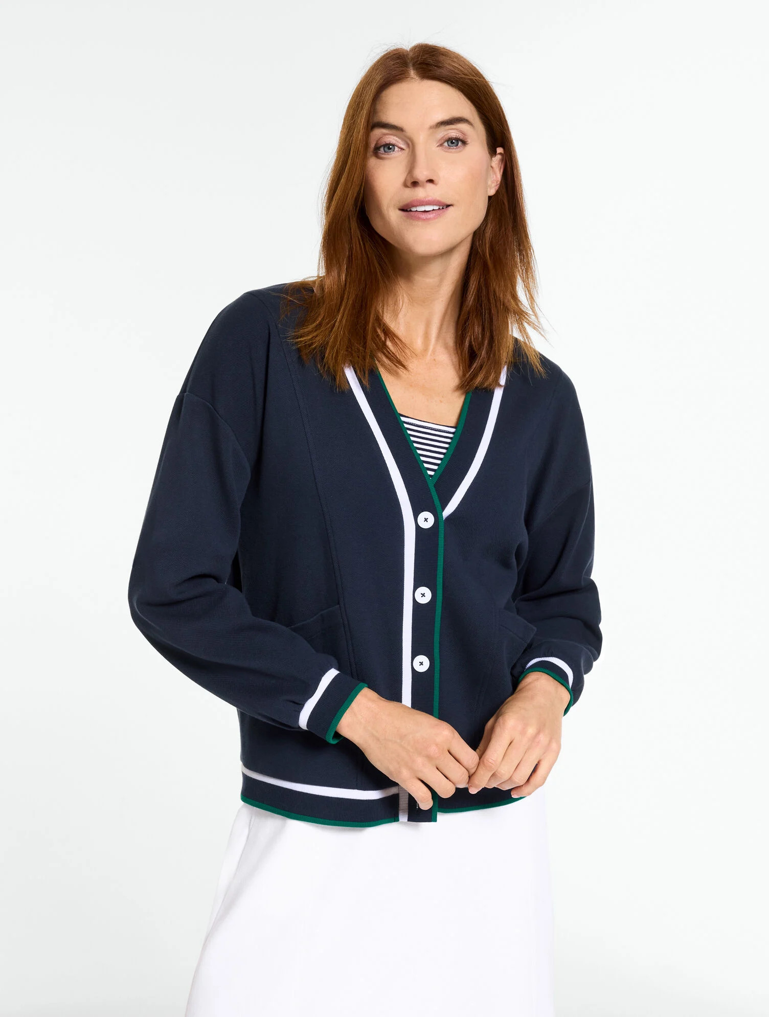 Piqué Tennis Cardigan | Talbots