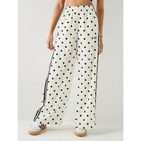 Adidas Originals Women'S Wide Leg Polka Dot Pants - White | Very (UK)