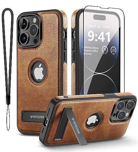 WTCASE Magnetic for iPhone 14 Pro Max Leather Case,Built-in Invisible Stand [Compatible with Magsafe] Protective Slim Kickstand Compatible with iPhone 14 Pro Max (2022) 6.7" (Brown) | Amazon (US)