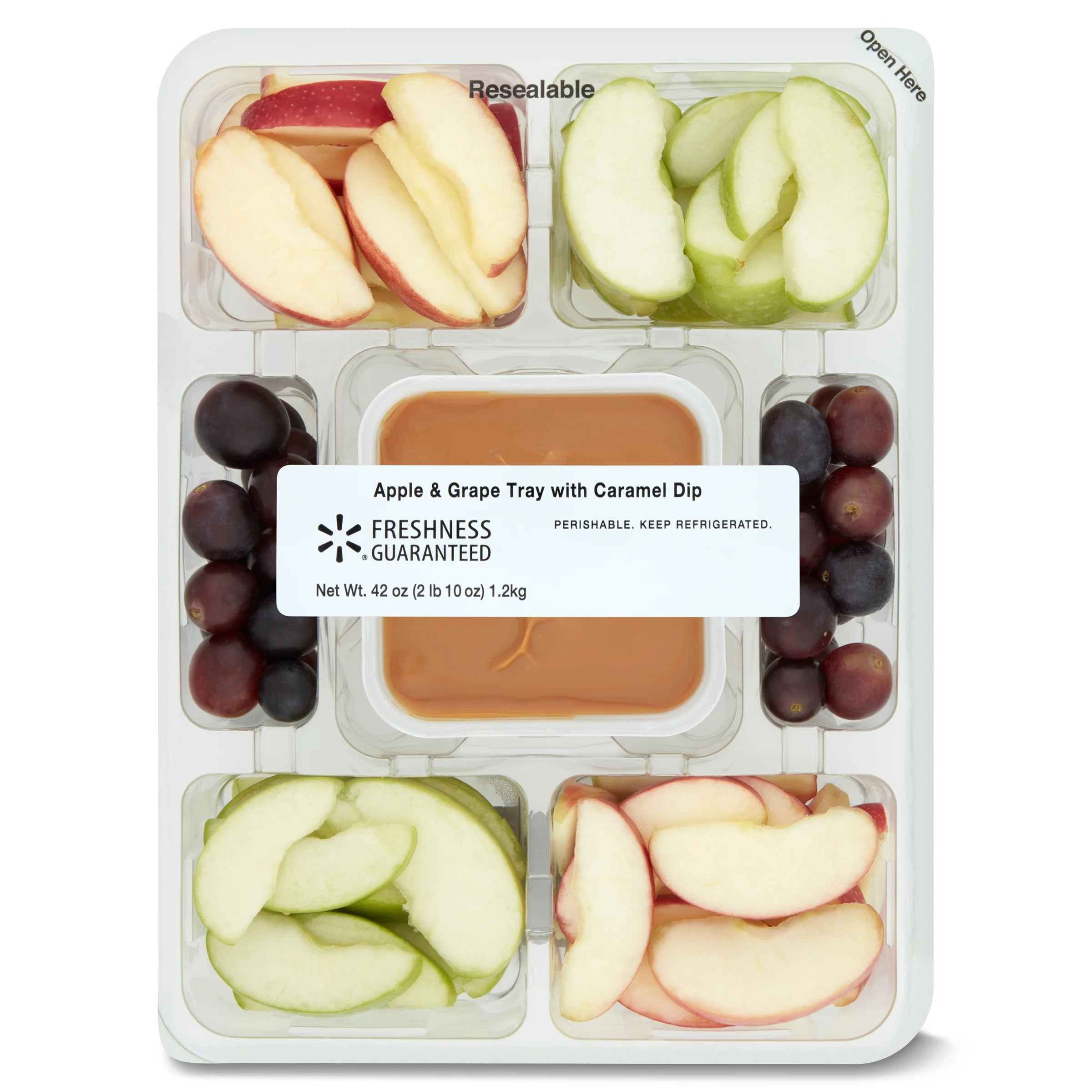 Freshness Guaranteed Apple and Grape Tray with Caramel Sauce, 42 oz | Walmart (US)
