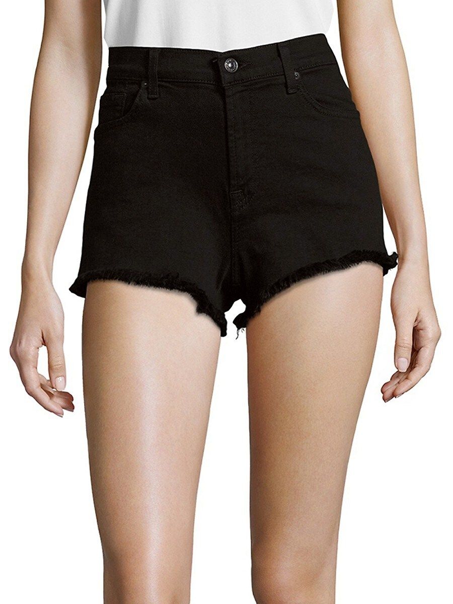 7 For All Mankind Women's High Rise Cut Off Shorts - Black - Size 23 (00) | Saks Fifth Avenue OFF 5TH