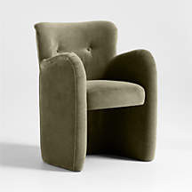 Broome Upholstered Olive Green Dining Chair by Jake Arnold + Reviews | Crate & Barrel | Crate & Barrel