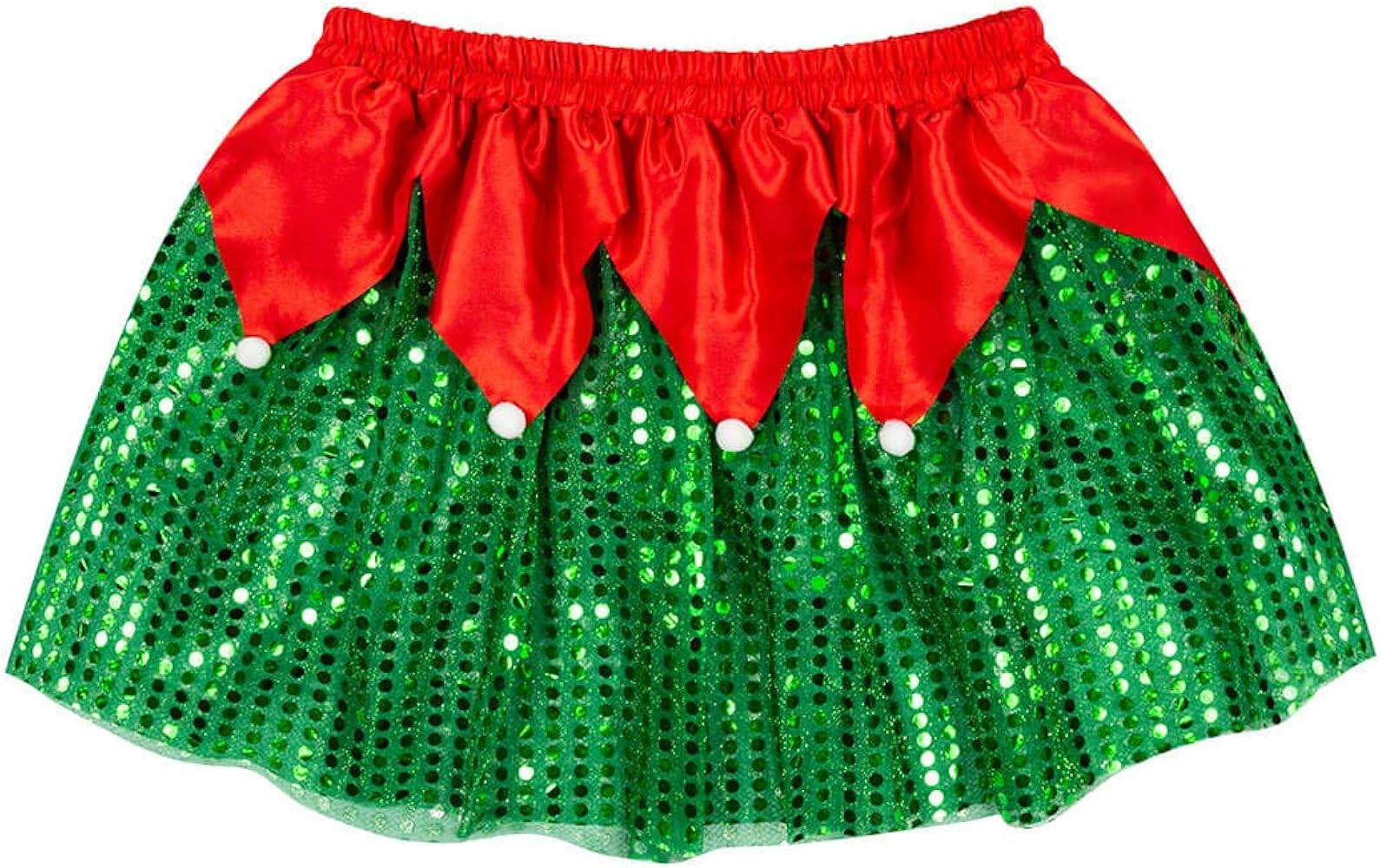 Gone For a Run Holiday Running Costume Skirt | Sequined Elf Tutu Green/Red | Amazon (US)