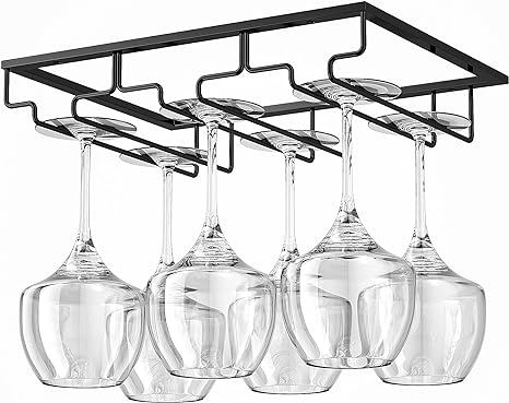 LACAFA Wine Glass Holder - Under Cabinet Stemware Rack in Home, Bar Kitchen Organization with 3 R... | Amazon (US)