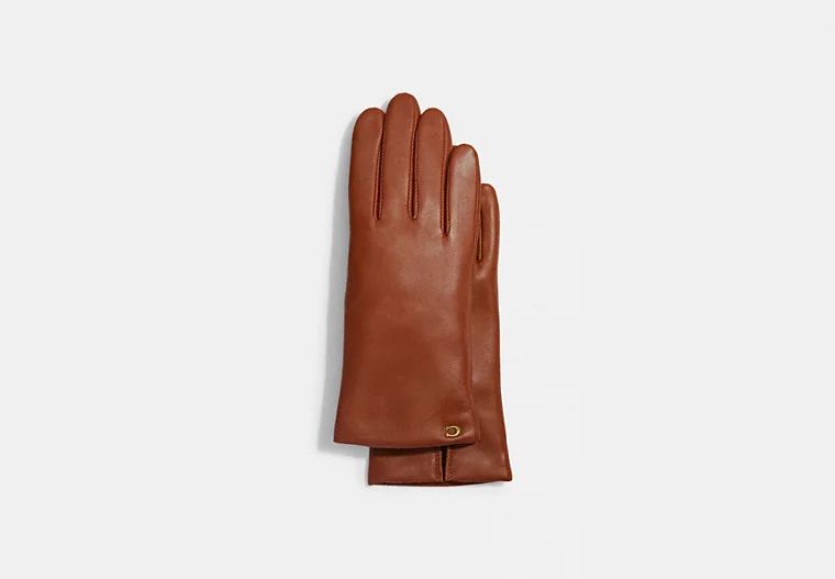 Sculpted Signature Leather Tech Gloves | Coach (US)