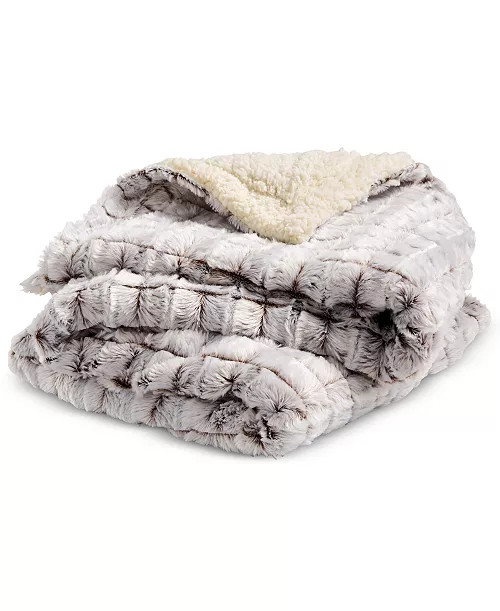 Royal Luxe Reversible Micromink to Faux-Sherpa Tie-Dye Throw, 50 | Macy's