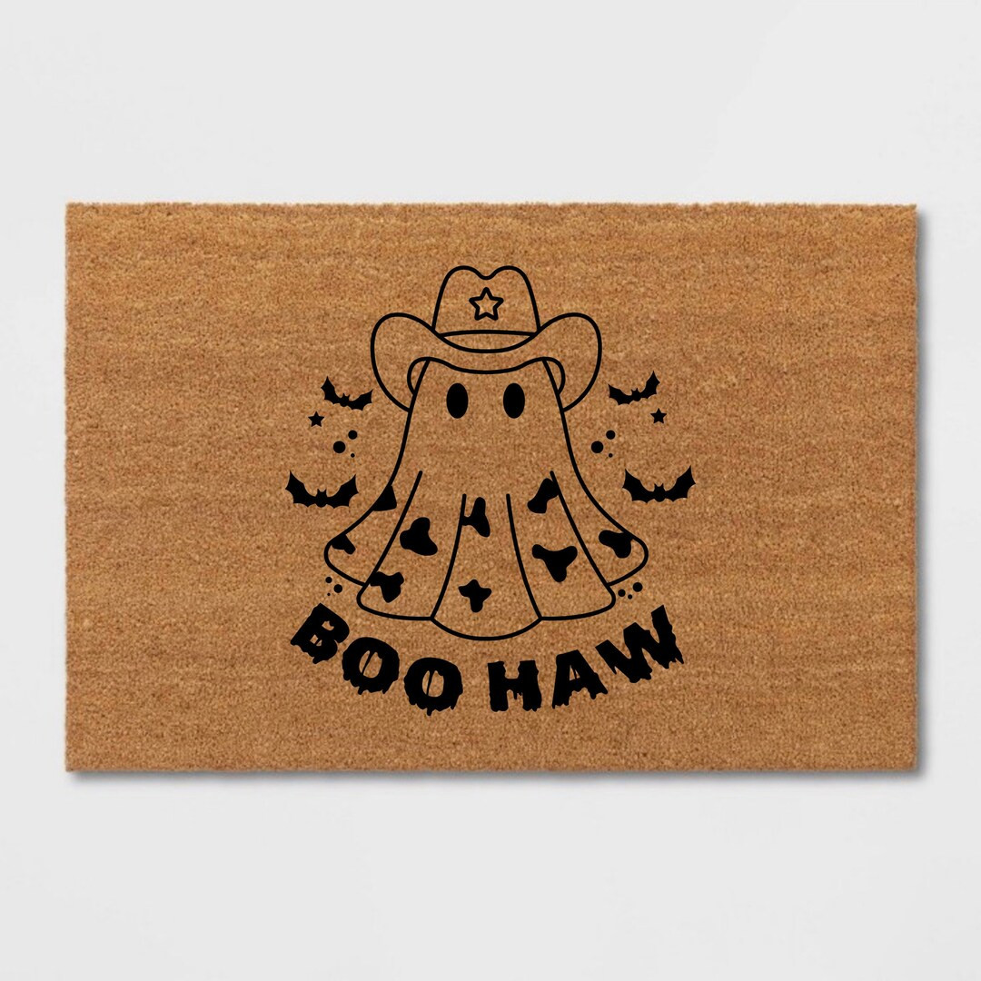 Boo Haw Door Mat | Halloween Door Mat | Hello Pumpkin | Fall Decor | Pumpkin Door Mat | Cowboy We... | Etsy (US)