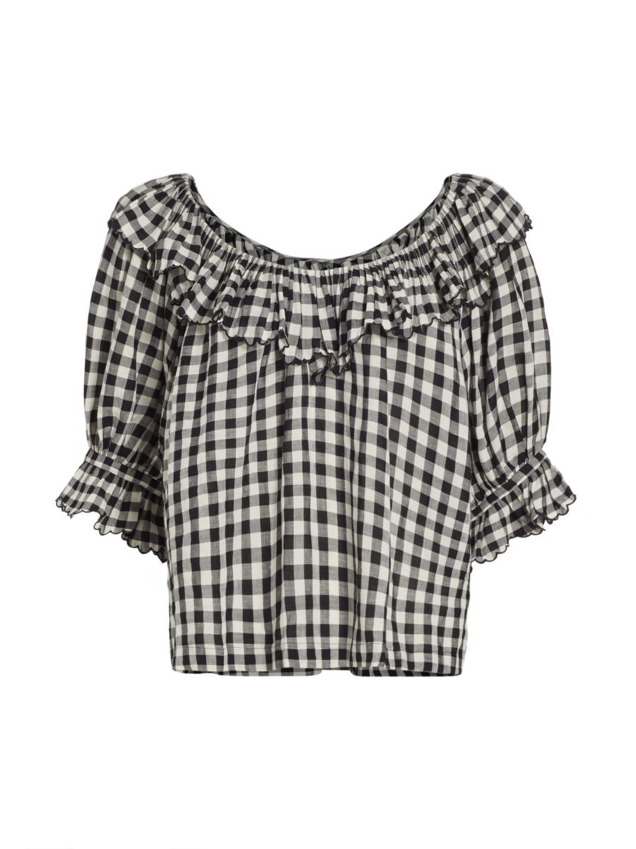 Samara Gingham Ruffled Top | Saks Fifth Avenue