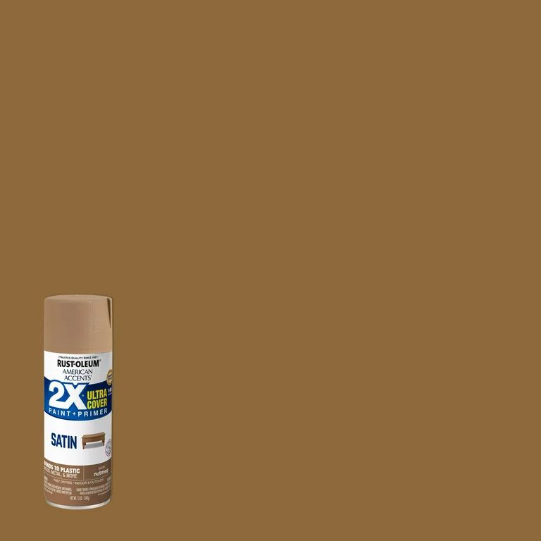 Nutmeg, Rust-Oleum American Accents 2X Ultra Cover Satin Spray Paint- 12 oz | Walmart (US)