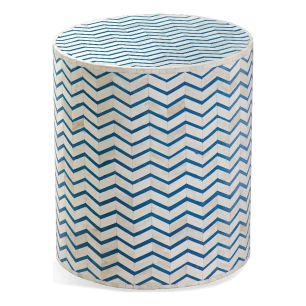 Aden Blue Accent  Table in Engineered wood and Bone | Walmart (US)