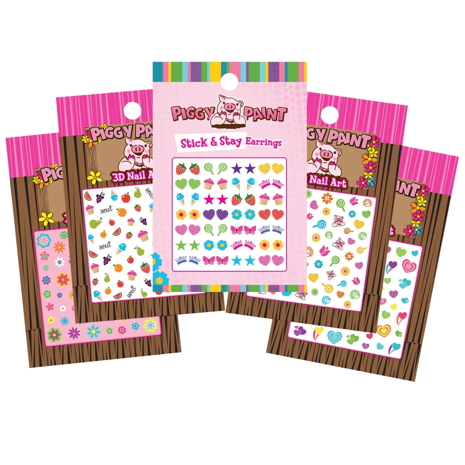 Piggy Paint 5 pack Nail Art & Stick-on Earrings Bundle for Kids | Walmart (US)