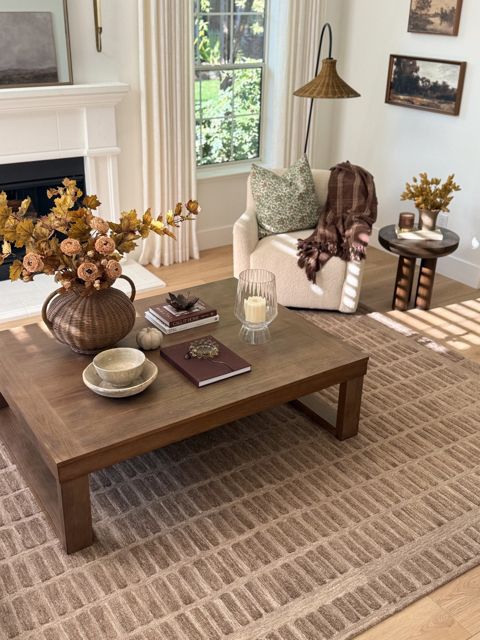 LTK best seller — this gorgeous warm brown rug completely changed my living room. It feels so much more welcoming and cozy now. 🤎

Recreate this space with @wayfair finds: brown rug, coffee table, swivel chair, floor lamp and side table. 

#Wayfair
#WayfairPartner

#LTKStyleTip #LTKSaleAlert #LTKHome