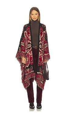 L'AGENCE Naoko Poncho in Multi Stripe Paisley from Revolve.com | Revolve Clothing (Global)