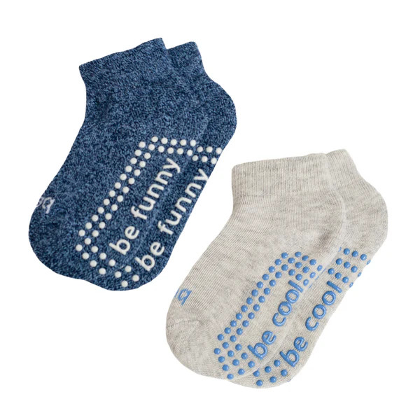 Boy 2 Pack Grip Socks 2T-4T (Drew) | Sticky Be Socks