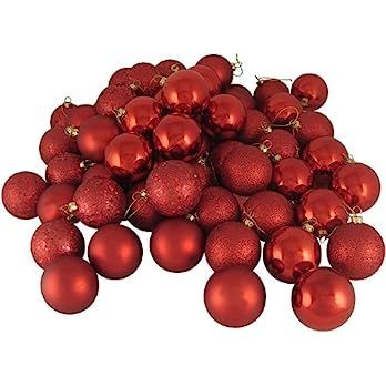Amazon.com: Red Christmas Ornament Balls,23pcs 1.57nch Mini Christmas Tree Decoration Ornaments f... | Amazon (US)