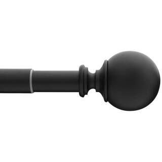 Home Decorators Collection 36 in. - 72 in. Telescoping 1 in. Single Curtain Rod Kit in Matte Blac... | The Home Depot