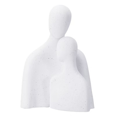 Unique Bargains Ceramic Office Home Decor Romantic Centerpiece Couple Statue White with Black Ink | Target