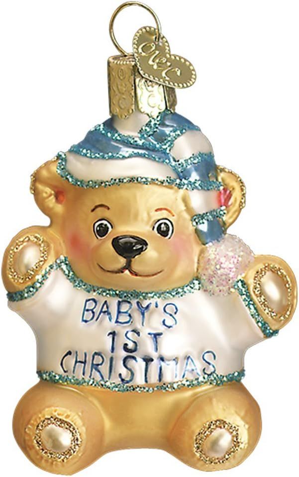 Old World Christmas Ornaments Baby Boy's First Teddy Bear Glass Blown Ornaments for Christmas Tre... | Amazon (US)