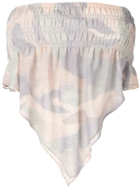 camouflage shirred top | Farfetch (CA)