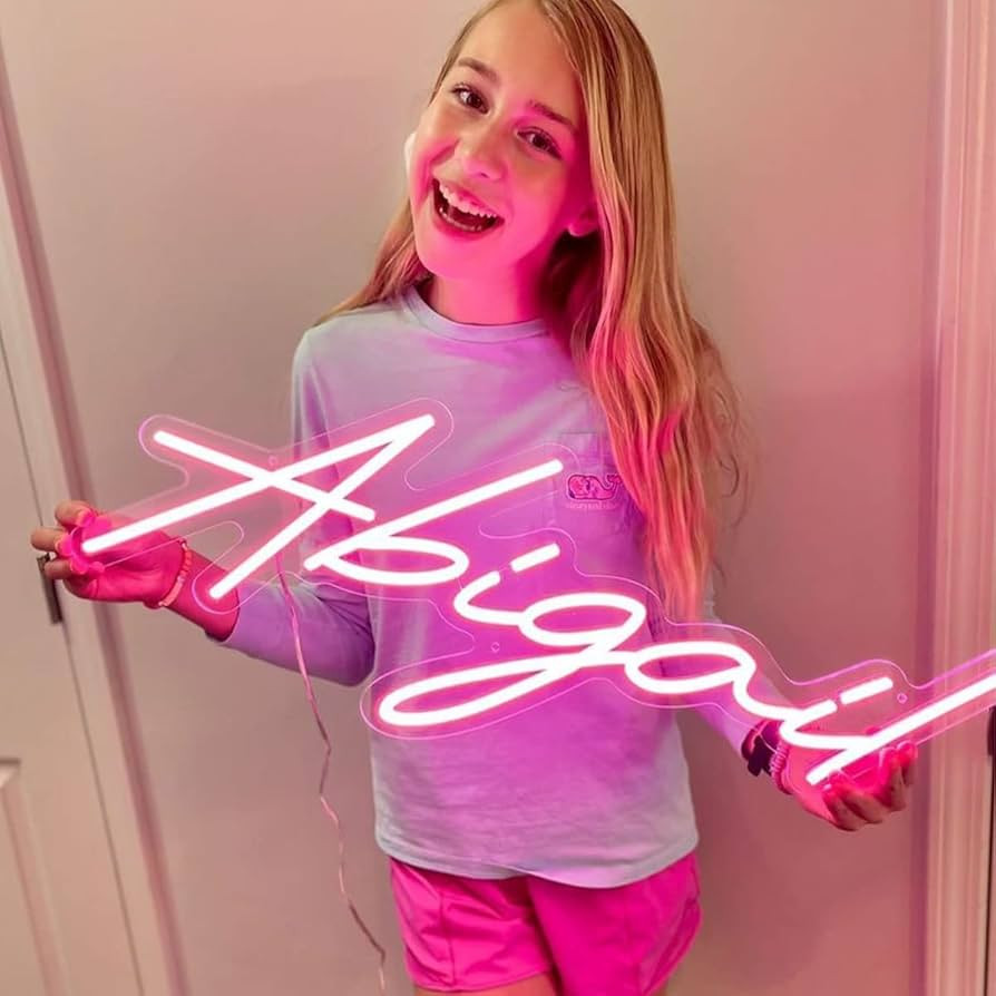 Custom Neon Signs for Wall Decor Personalized Large Pink Néon Led Light Signs Aesthetic Room Bed... | Amazon (US)