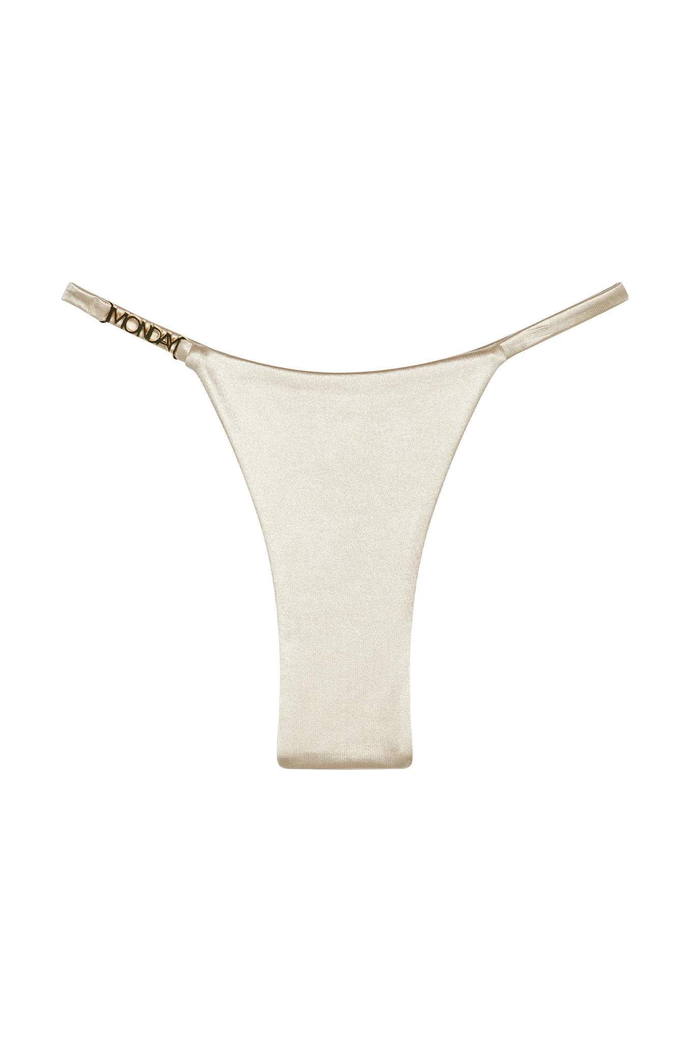 Monday Thong - Champagne Shiny Jersey | Monday Swimwear