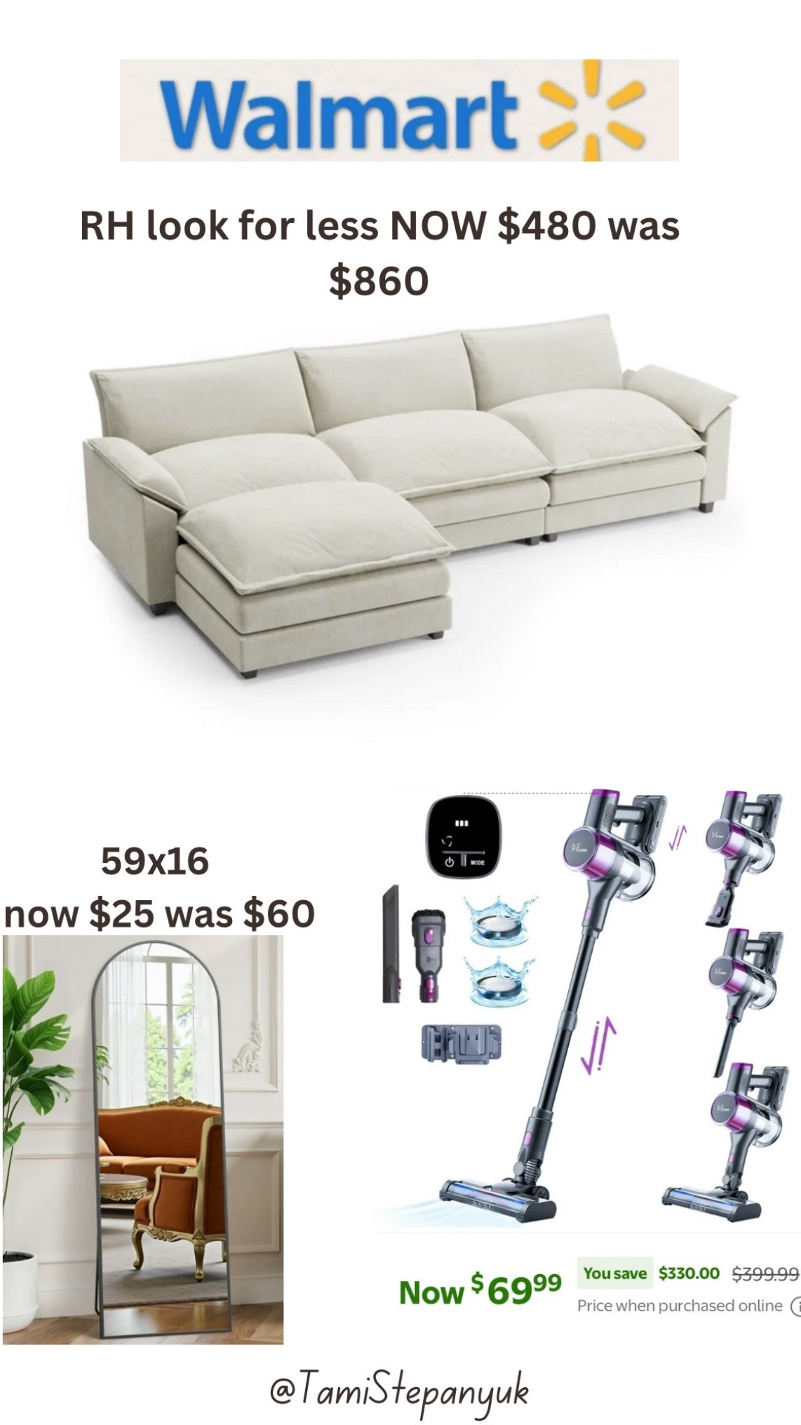 ✨ Luxury looks without the price tag! ✨
You don’t have to spend a fortune to make your home feel designer. These Walmart finds are giving major RH vibes for less and they’re all on sale right now!

🛋️ Sectional – was $860 ➝ Now $480
🪞 Full-length mirror 59x16 – was $60 ➝ Now $25
🧹 Cordless vacuum – was $399 ➝ Now $69.99

➡️ Linked all these deals for you in my LTK!
Follow me on LTK @tamistepanyuk for daily style + home steals 💕

#WalmartFinds #LTKSaleAlert #HomeOnABudget #LookForLess


#LTKSaleAlert #LTKStyleTip #LTKHome