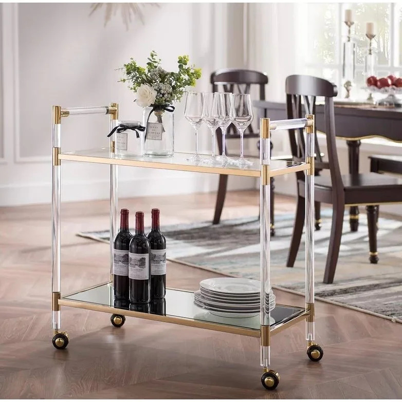 Simple Rectangle Bar Cart - Gold | Bed Bath & Beyond