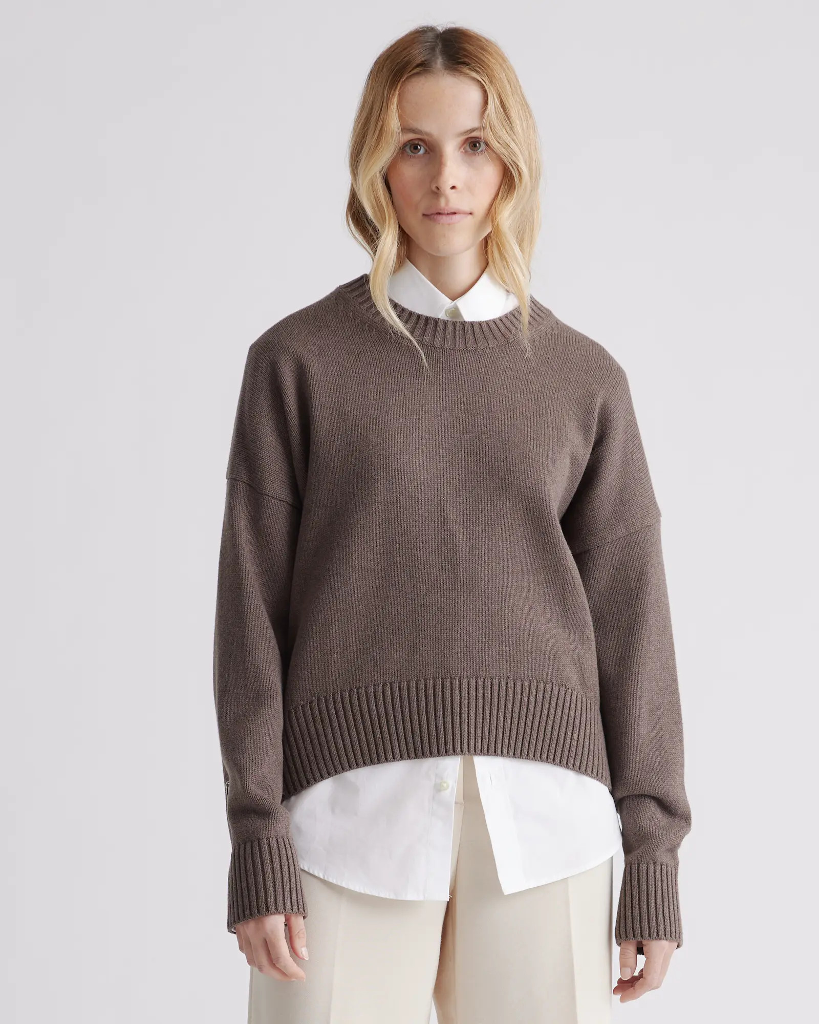 100% Organic Cotton Boyfriend Crew Sweater | Quince