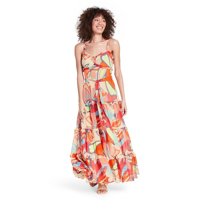Mixed Floral Sleeveless Tiered Ruffle Dress - ALEXIS for Target | Target