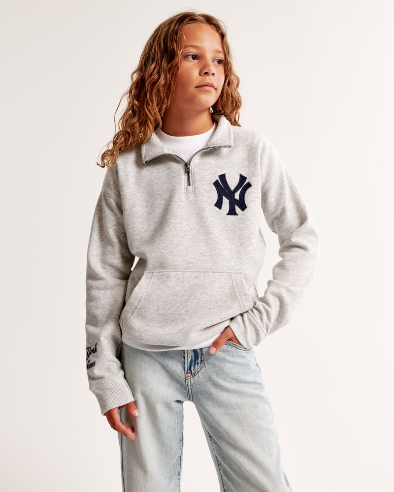 boys new york yankees quarter-zip sweatshirt | boys tops | Abercrombie.com | Abercrombie & Fitch (US)