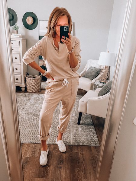 Been lounging in this comfy 2 piece set from Amazon since I hurt my back. If you love loungewear, this one is a must have! Fits tts, wearing a medium and it comes in more colors. Pants are joggers but can be cuffed and it’s a great travel outfit!

Loungewear, Amazon Fashion, amazon outfits, weekend outfit, spring lounge sets, comfy outfit, fashion over 40, everyday outfit, vacation outfit 

#LTKsalealert #LTKunder50 #LTKtravel