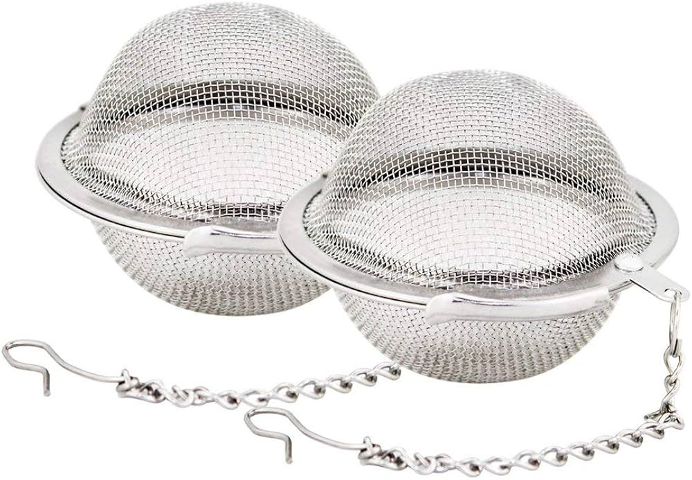 Fu Store 2pcs Stainless Steel Mesh Tea Ball 2.1 Inch Tea Strainers Tea Infuser Strainer Filters f... | Amazon (US)
