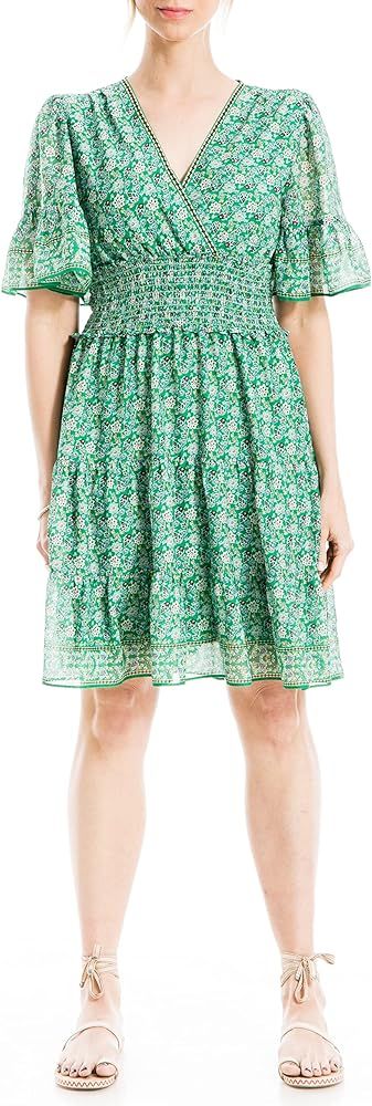 Max Studio Women's Sleeve Tiered Short Dress | Amazon (US)