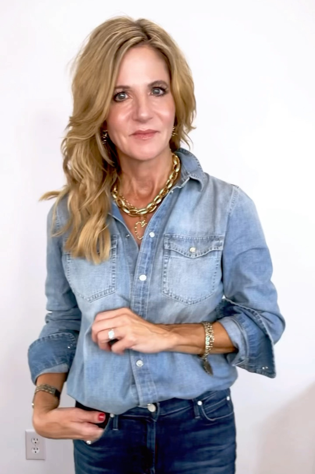 I’ve been asked several times where your cropped jeans should hit. The answer:  just above your ankle bone at the smallest part of your ankle. It makes your legs look leaner because it’s showing the thinnest part. 

BEFORE you cut the jeans, make sure you wash them first because they may shrink some. Then, measure how much you need to cut, and make sure you use a pair of sharp scissors. It doesn’t have to be perfect because they are frayed. And to get the fraying back after cutting, throw them in the wash & dryer!

My top from JCrew is on sale!  It’s got a nod to the Wild West with the front pockets, pearl snaps, and yoke in the back. 

I love the look of denim on denim, and no the colors don’t have to match. My top is lighter than my jeans, and it still works. 

My jeans are by Mother, and I found them at Tuckernuck. They are the dazzler fray cut. 

My shoes are old, but I’m linking some that are very similar!

#LTKStyleTip #LTKVideo #LTKOver40