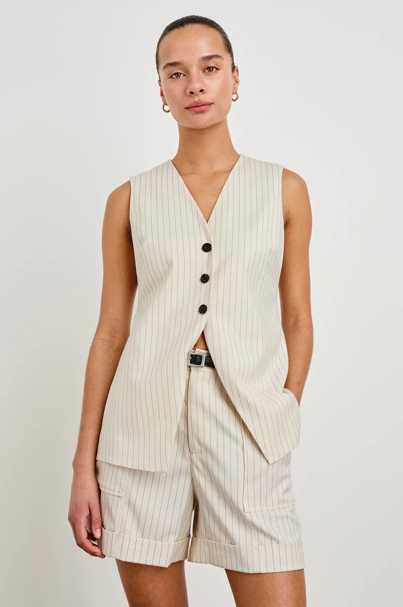 MYLAH VEST - BIRCH PINSTRIPE | Rails