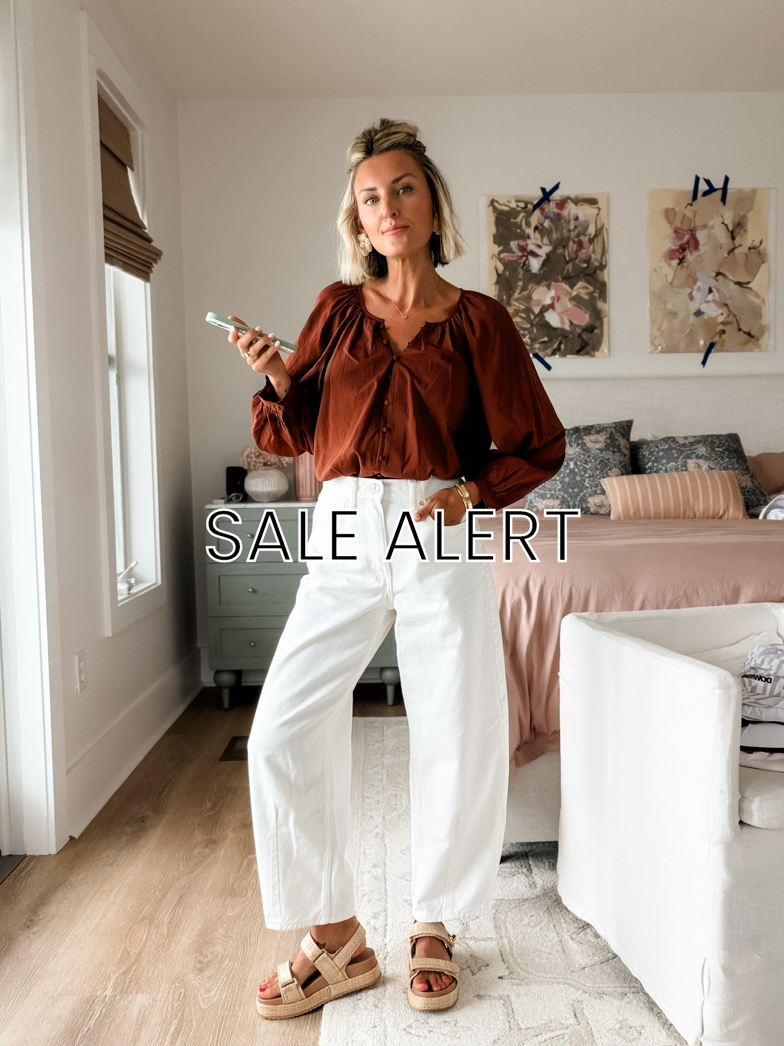This blouse looks so good with white denim! An easy outfit that works for work or weekend plans. Top on sale now! Wearing S/4

Loverly Grey, Target fashion, brown blouse, white denim outfit, workwear style, casual chic outfit, summer fashion, affordable clothing, everyday outfit, Circle Deal Days finds

#LTKSeasonal #LTKSaleAlert #LTKWorkwear