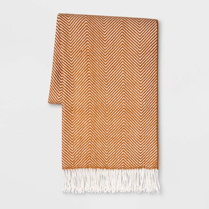 50"x60" Woven Herringbone Throw Blanket with Fringes - Threshold™ | Target