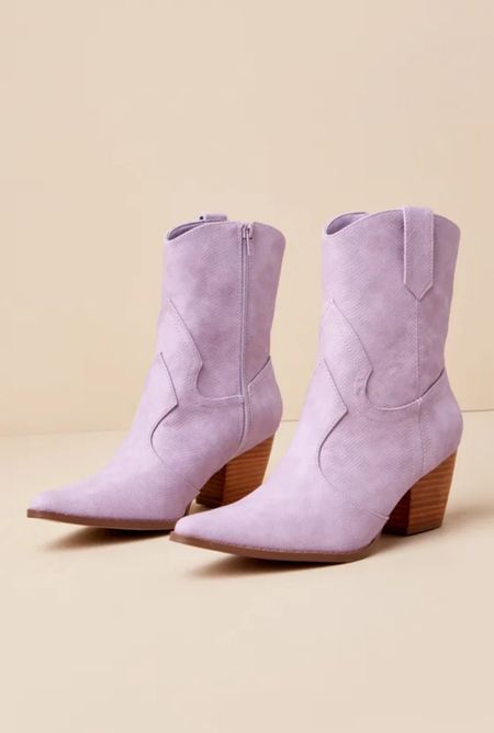 Shop Western boots! The Bambi Lavender Snake-Embossed Pointed-Toe Ankle Boots are $100.

Keywords: Western boots, Western booties, lilac booties, cowgirl boots, cowboy boots, knee high boots, leather boots, suede boots, country music, country music concert, festival, party boots, travel boots 

#LTKtravel #LTKshoecrush #LTKSeasonal