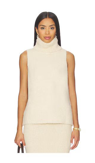 Winnie Sleevless Knit Top in Cream | Revolve Clothing (Global)