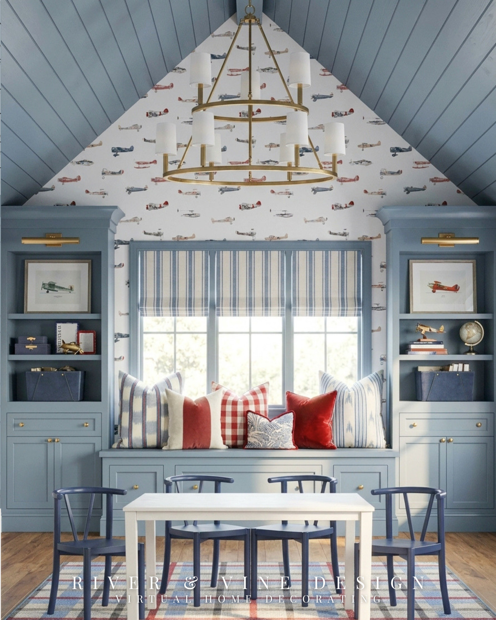 One room. Two completely different moods—which one wins?

The dusty blue gives this playroom a calm, collected, old-school Americana feel, while the rich red makes it warmer, bolder, and a little more playful. Every other detail stayed exactly the same, but the color completely changed the personality of the space.

I thought I had a favorite until I saw them side by side. Are you choosing BLUE or RED?

Classic playroom design, traditional kids room, Americana interiors, colorful built-ins, vaulted ceiling, wallpapered playroom, timeless children’s room, red and blue home decor

I may receive a commission from purchases made through my links. 

 #LTKHome #LTKKids