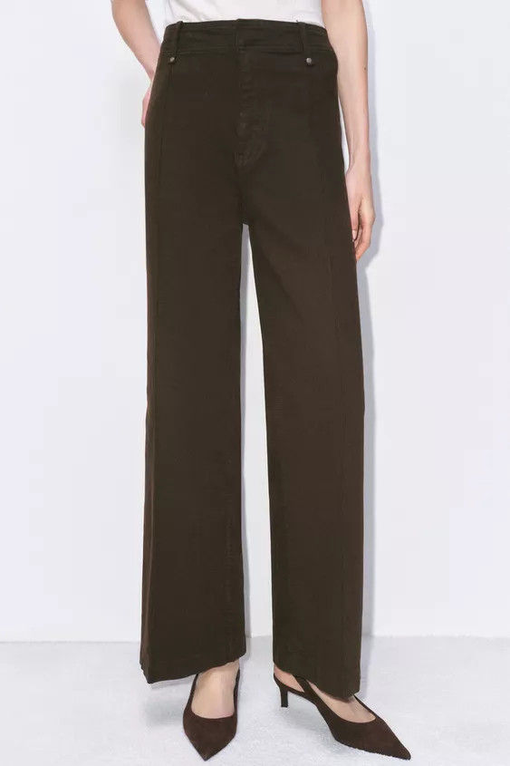ZW COLLECTION HIGH WAIST WIDE LEG JEANS | Zara US