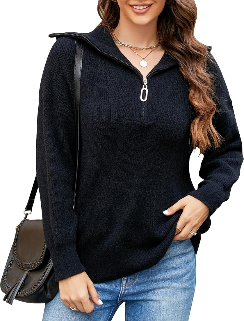 BMJL Women's Half Zip Pullover Sweaters Cute Chunky Loose Slouchy Trendy Sweater Fall 2023 | Amazon (US)