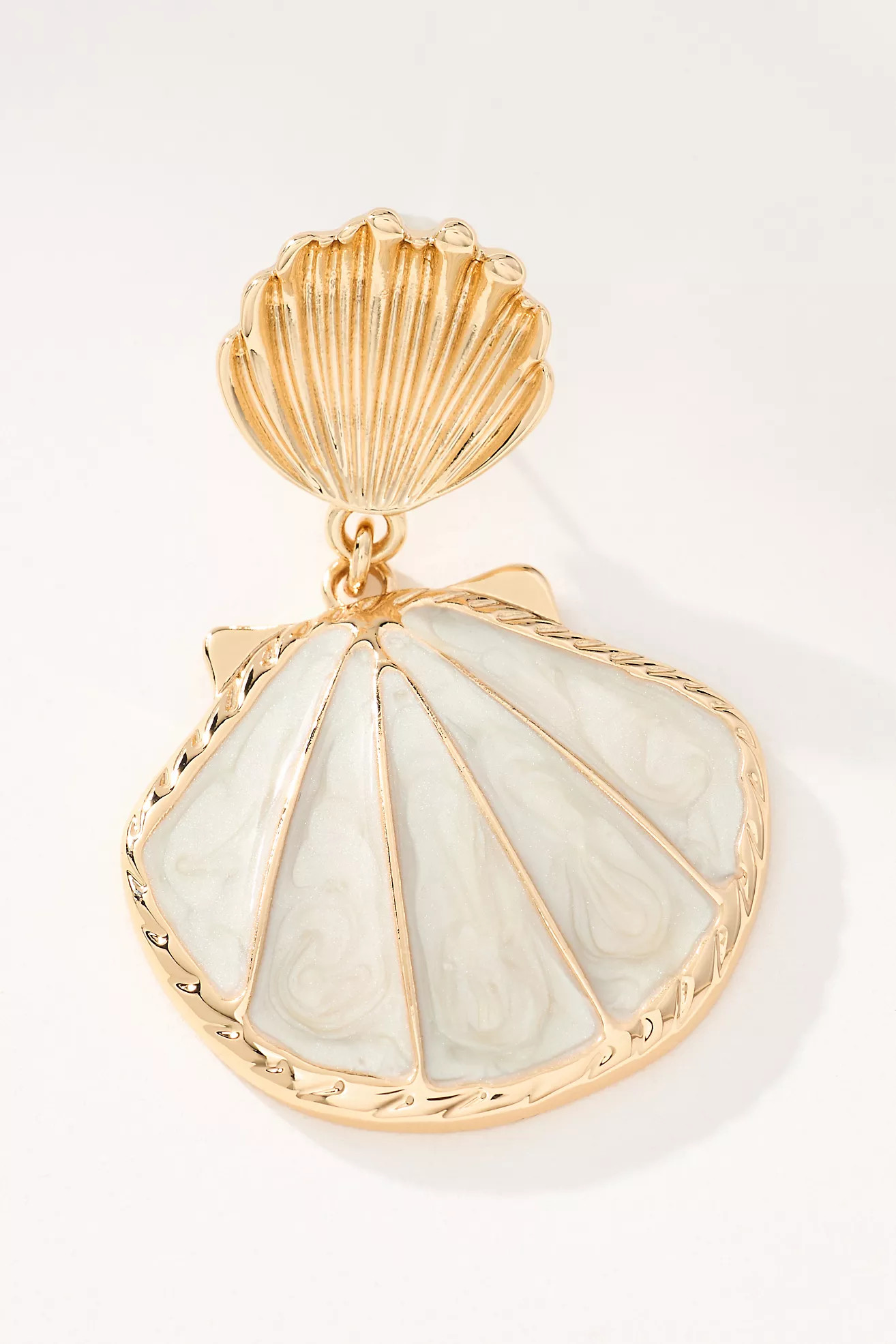 Double Shell Metal Drop Earrings | Anthropologie (US)