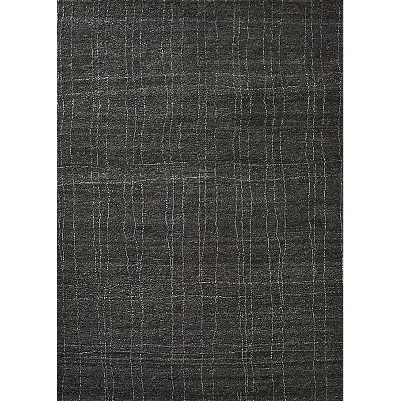 Plaid Machine Woven Area Rug in Black/White | Wayfair North America